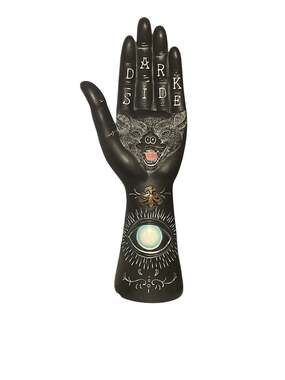 Gallerie II Dark Side Bat Palmistry Hand Halloween Decorative Figurine 12”